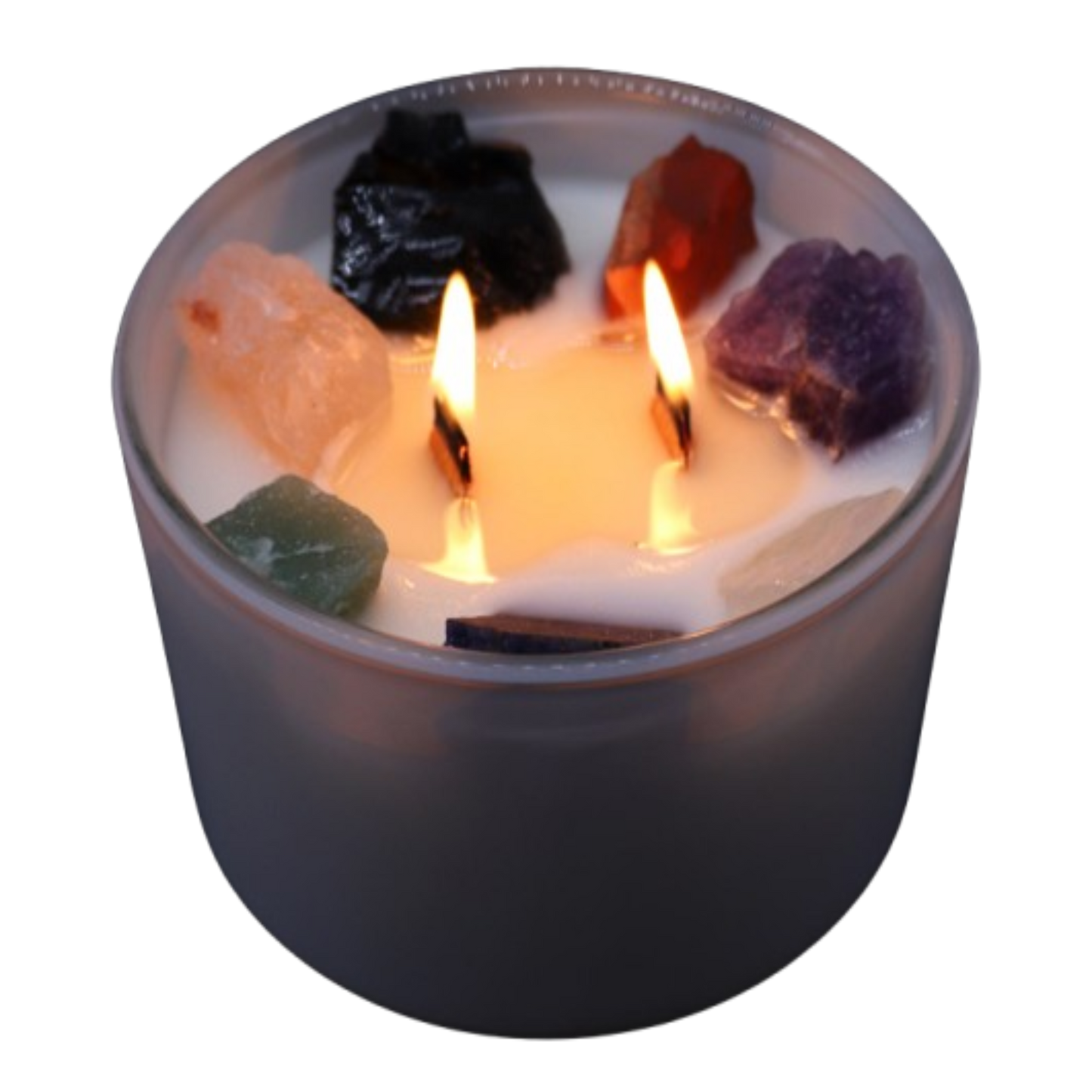 Grandes Bougie Chakra de Cristal - Sept Chakra