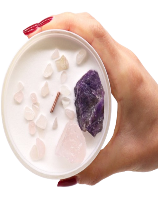 Bougie Chakra de Cristal - Chakra du Troisième Oeil