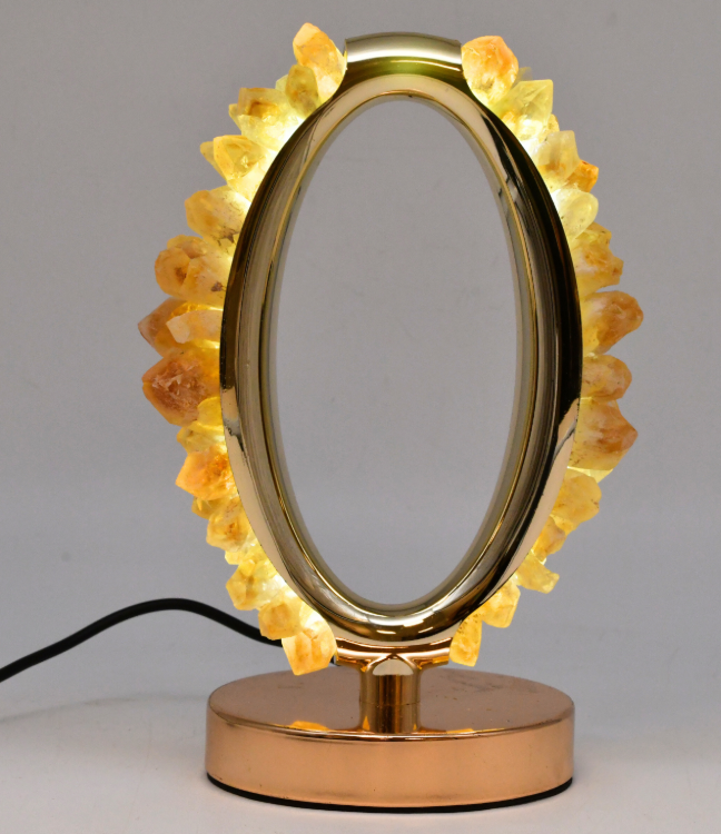 LAMPE OVALE DORÉE CITRINE