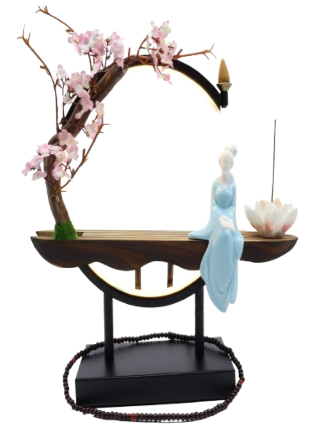 Porte-Encens Backflow Arbre de Méditation LED 35cm