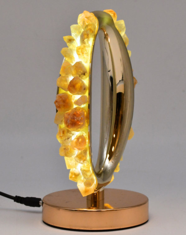 LAMPE OVALE DORÉE CITRINE