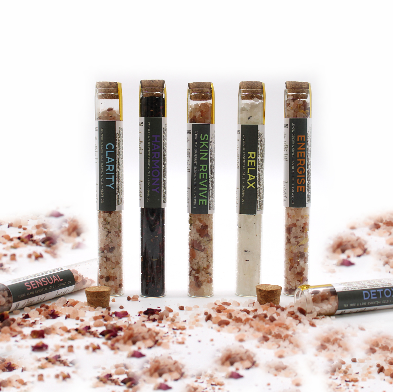 Coffret cadeau de 7 Sels de Bain en Flacons