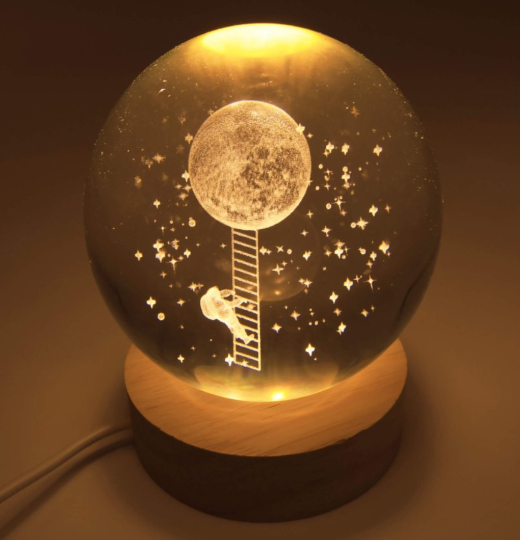 Veilleuse USB Verre Escapade Lunaire 9cm