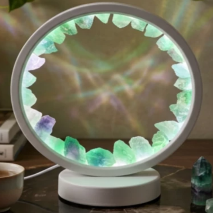 LAMPE RONDE BLANCHE EN FLUORINE