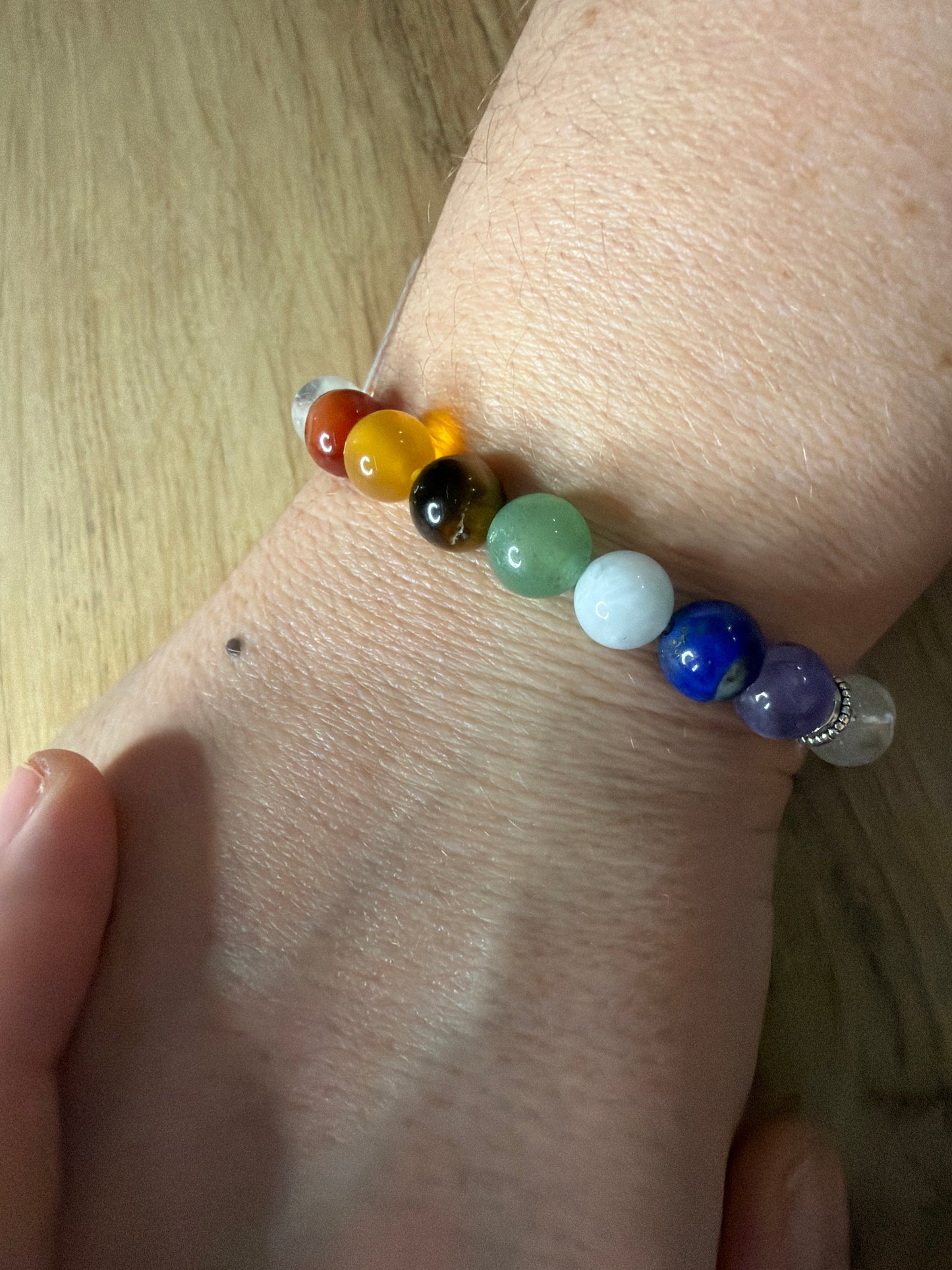 Bracelet cristal de roche 7 chakras