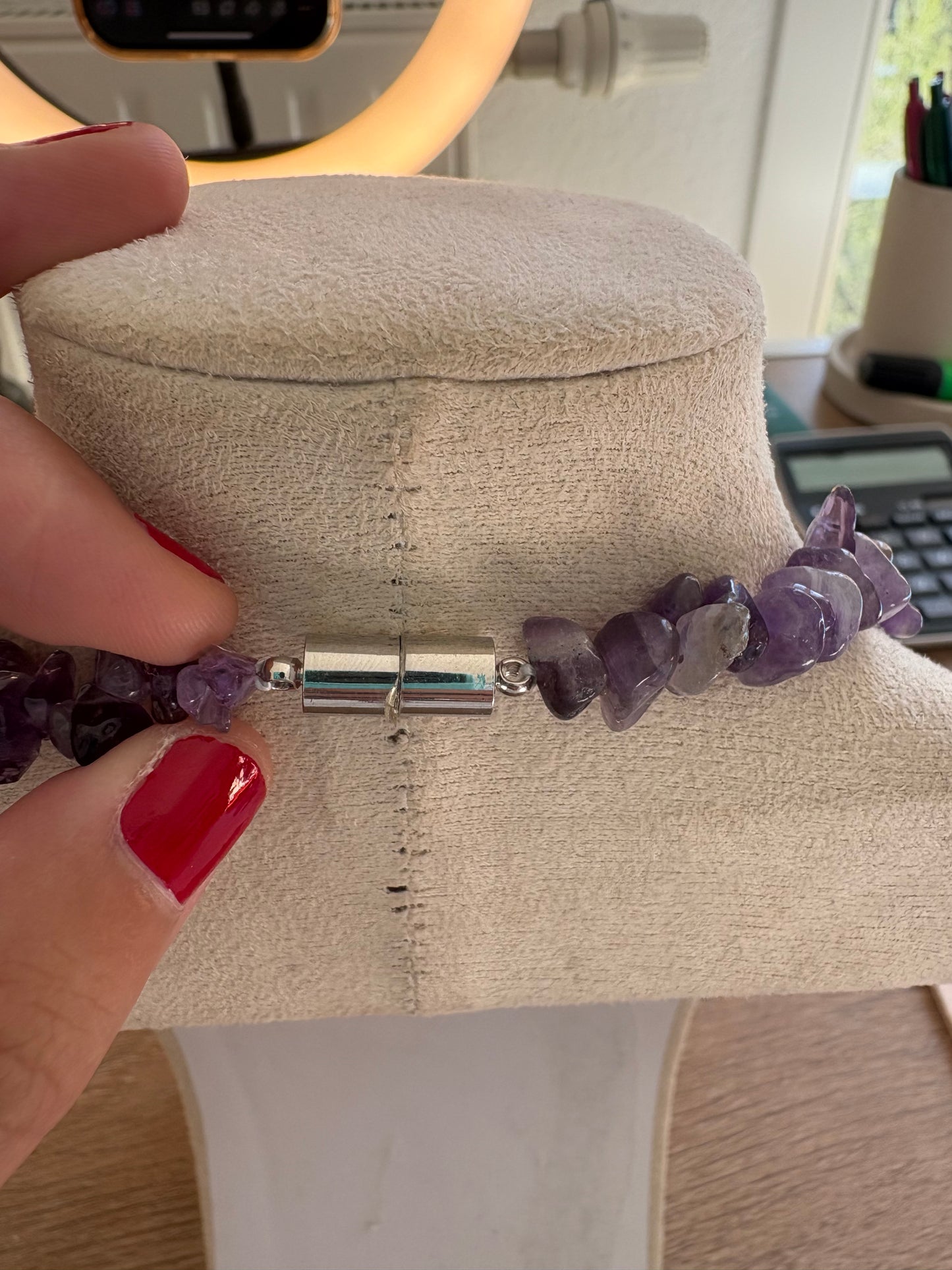 Collier améthyste aimanté