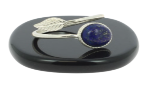 Bague Lapis Lazuli Sur Argent Pierre Cabochon 8mm - Collection Lovely