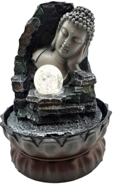 Fontaine Résine Tête de Bouddha Couché 28cm