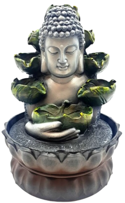 Fontaine Résine Buste Bouddha & Cascade 28cm