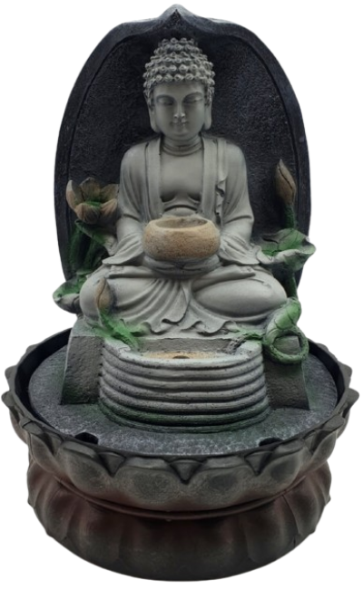 Fontaine Résine Bouddha Nature & Bol 29cm