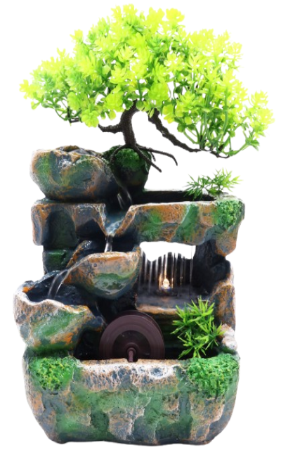 Fontaine Résine Nature Enchantée & Cascade Moulin 30cm