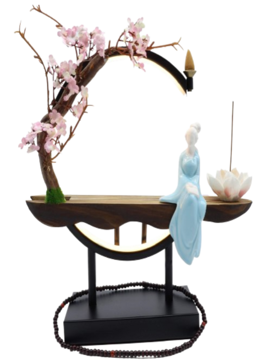 Porte-Encens Backflow Arbre de Méditation LED 35cm