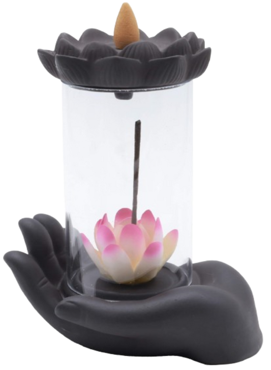 Porte-Encens Backflow Bouteille Lotus 20cm