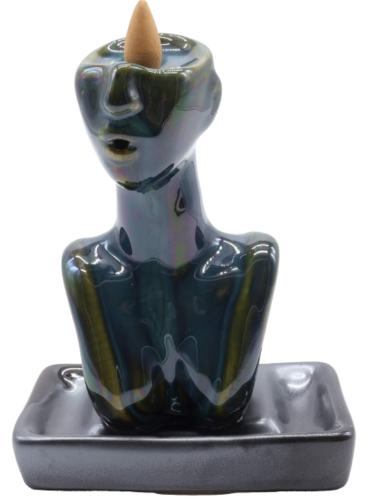 Porte-Encens Backflow Visage Design 16cm