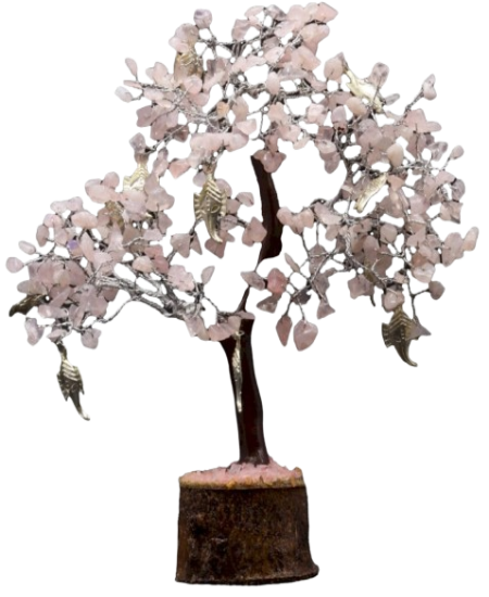 Arbre du Bonheur en Quartz Rose – Symbole d’amour, de douceur et de paix intérieure