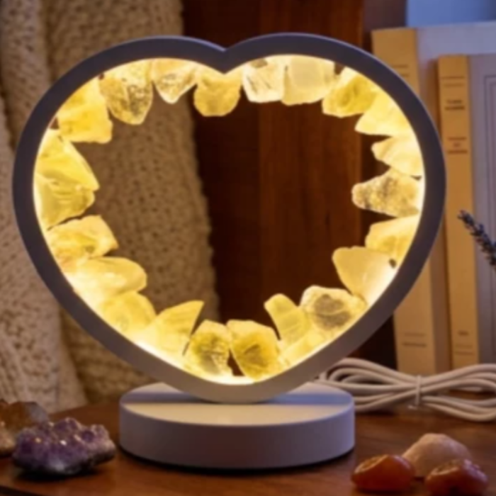 LAMPE COEUR BLANCHE EN CITRINE