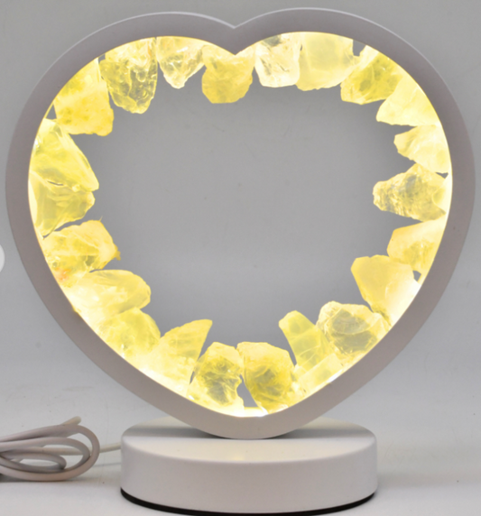 LAMPE COEUR BLANCHE EN CITRINE
