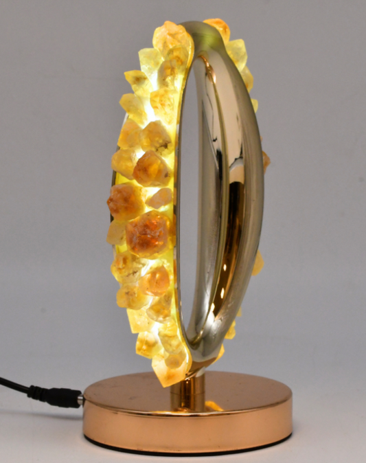 LAMPE OVALE DORÉE CITRINE