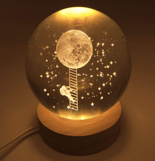 Veilleuse USB Verre Escapade Lunaire 9cm