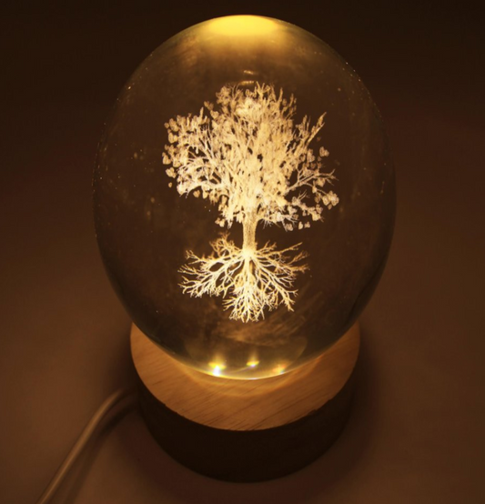Veilleuse USB Verre Arbre de Vie 9cm