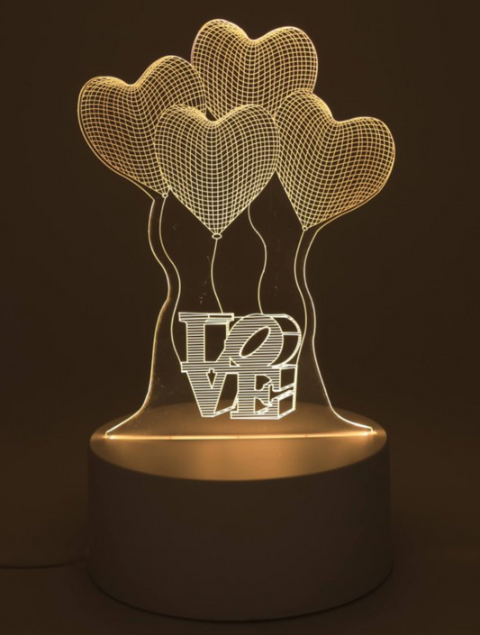 Veilleuse USB Plastique Coeurs 14cm