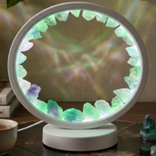 LAMPE RONDE BLANCHE EN FLUORINE