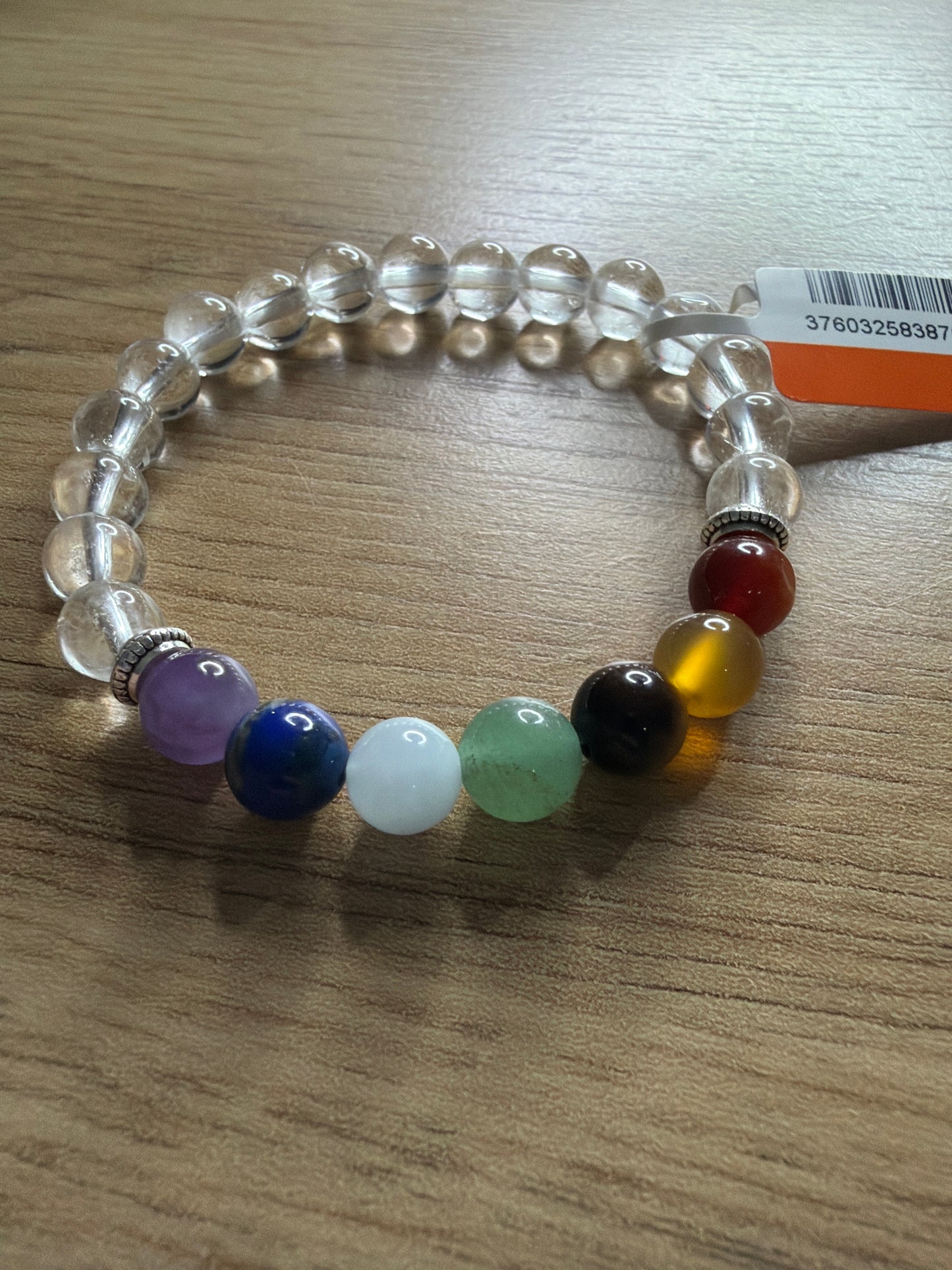 Bracelet cristal de roche 7 chakras