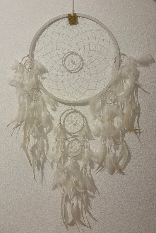 Attrape rêve indien blanc