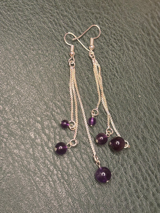 Boucles d’oreilles, améthyste